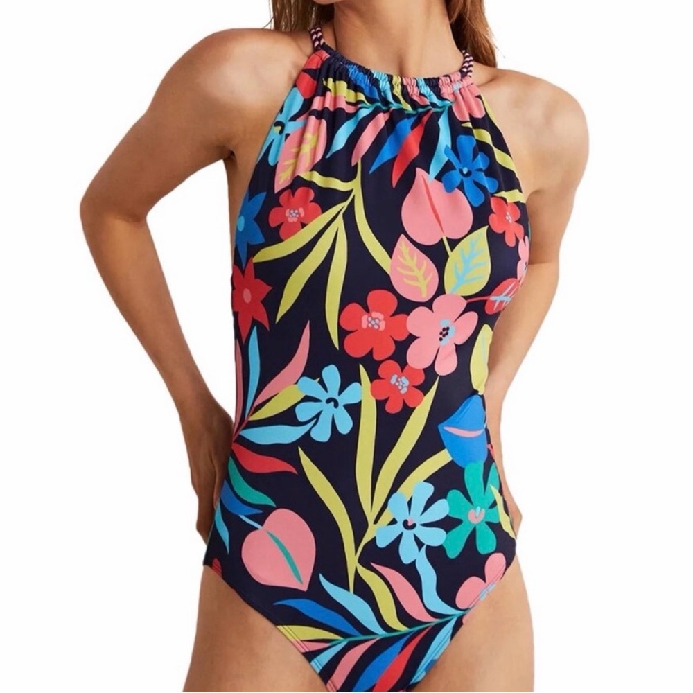 Boden One Piece Low Back Twist Swimsuit